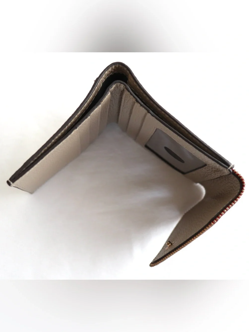Lavemi Compact Envelope Wallet Mini RFID Blockkng - Red White and Tan